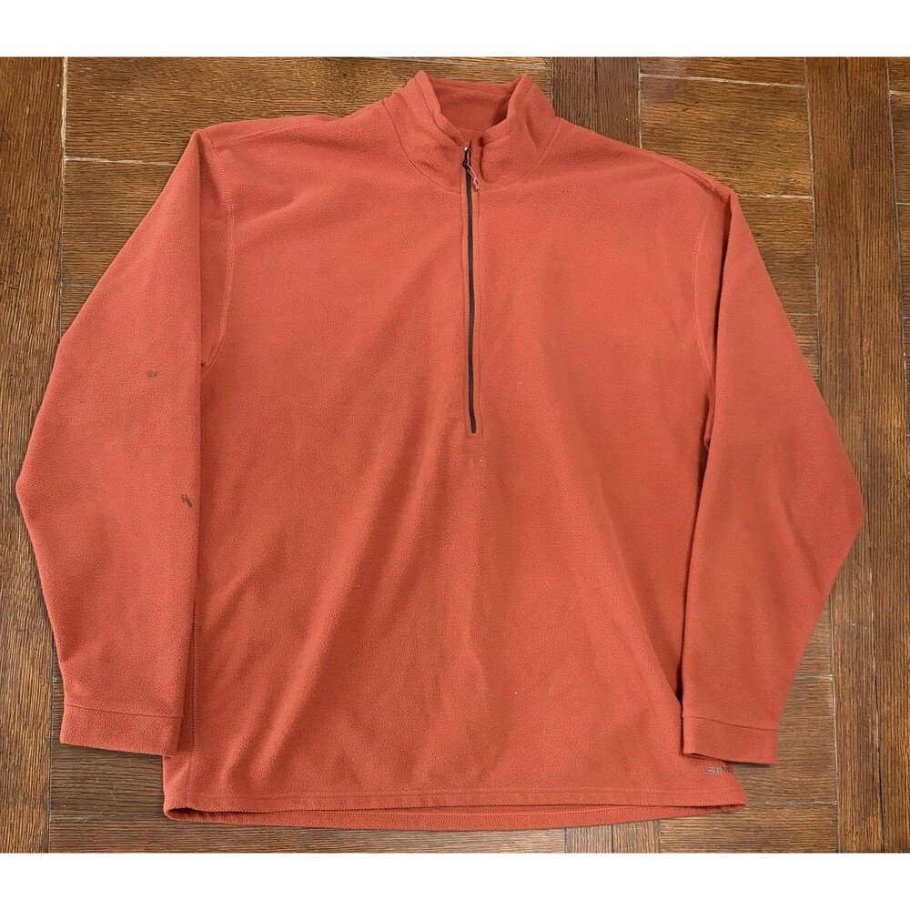 Men’s Simms Fishing Size 2XL Orange Fleece 1/2 Zip Jacket Pullover
